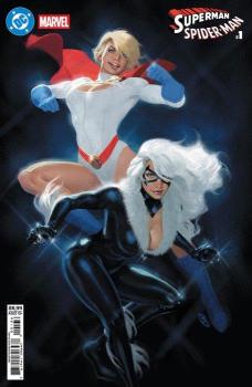DC / Marvel: Superman / Spider-Man 001 David Talaski Power Girl & Black Cat Card Stock Variant V